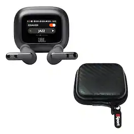 JBL - Live Beam 3 True Wireless Noise Cancelling Earbud Bundle with gSport Case - Black