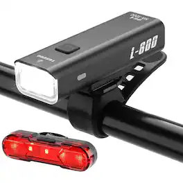 RTMB - Rechargeable Bike Light Set – USB, IPX6 Waterproof, 8 Modes, Black