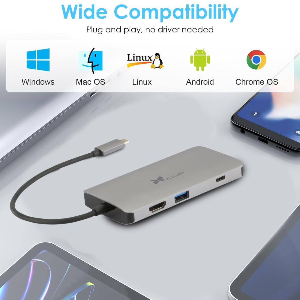 Wide Compatibility  
Plug and play, no driver needed  
Linux  
Windows  
Mac OS  
Android  
Chrome OS  
XCELLON