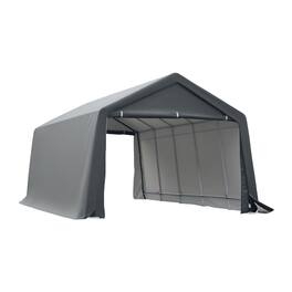 Outsunny - 12' x 20' Carport Portable Garage, Heavy Duty Storage Tent, Patio Storage Shelter w/ Anti-UV PE Cover - Gray