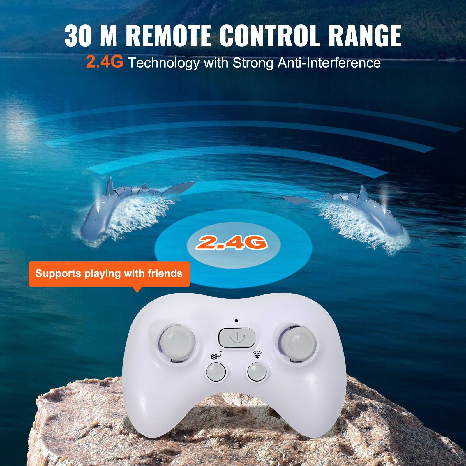 30 M REMOTE CONTROL RANGE  
2.4G Technology with Strong Anti-Interference  
2.4G  
Supports playing with friends