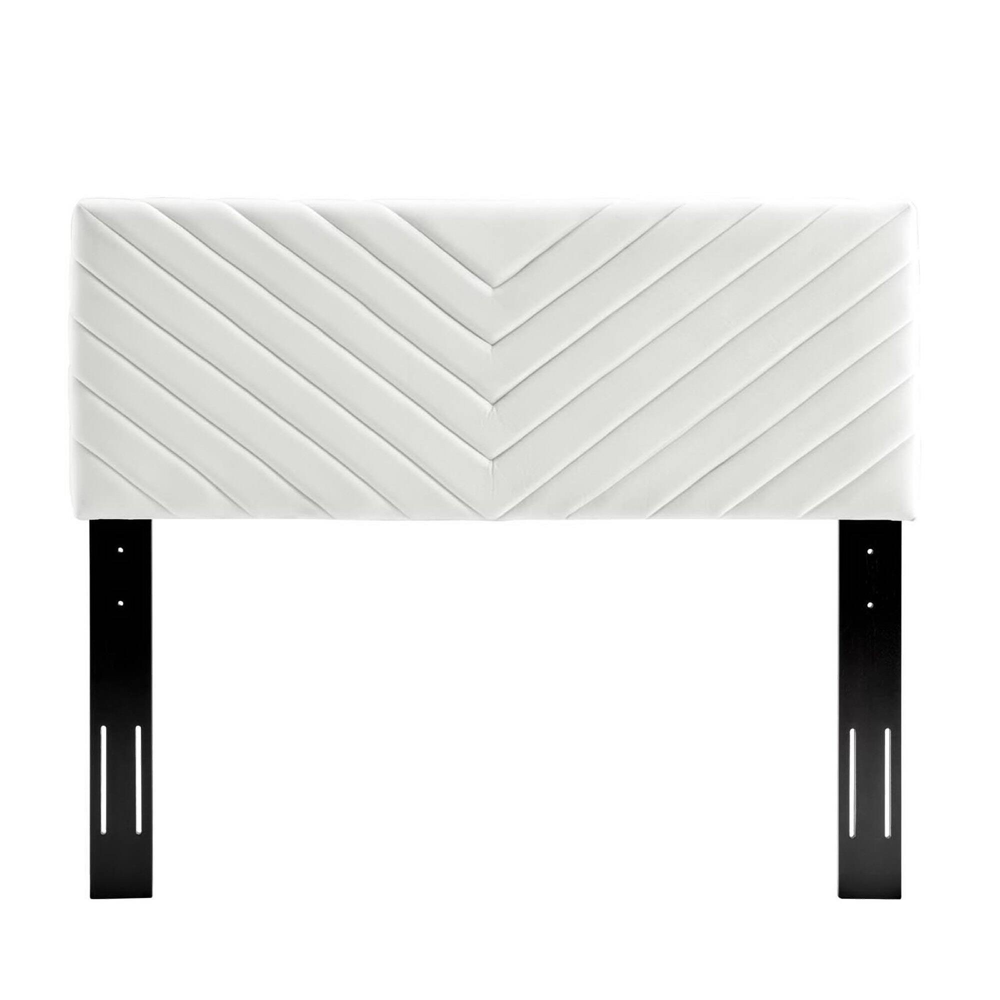 Alt View 1. Modway - Alyson Angular Channel Tufted Performance Velvet King / California King Headboard by Modway - White.