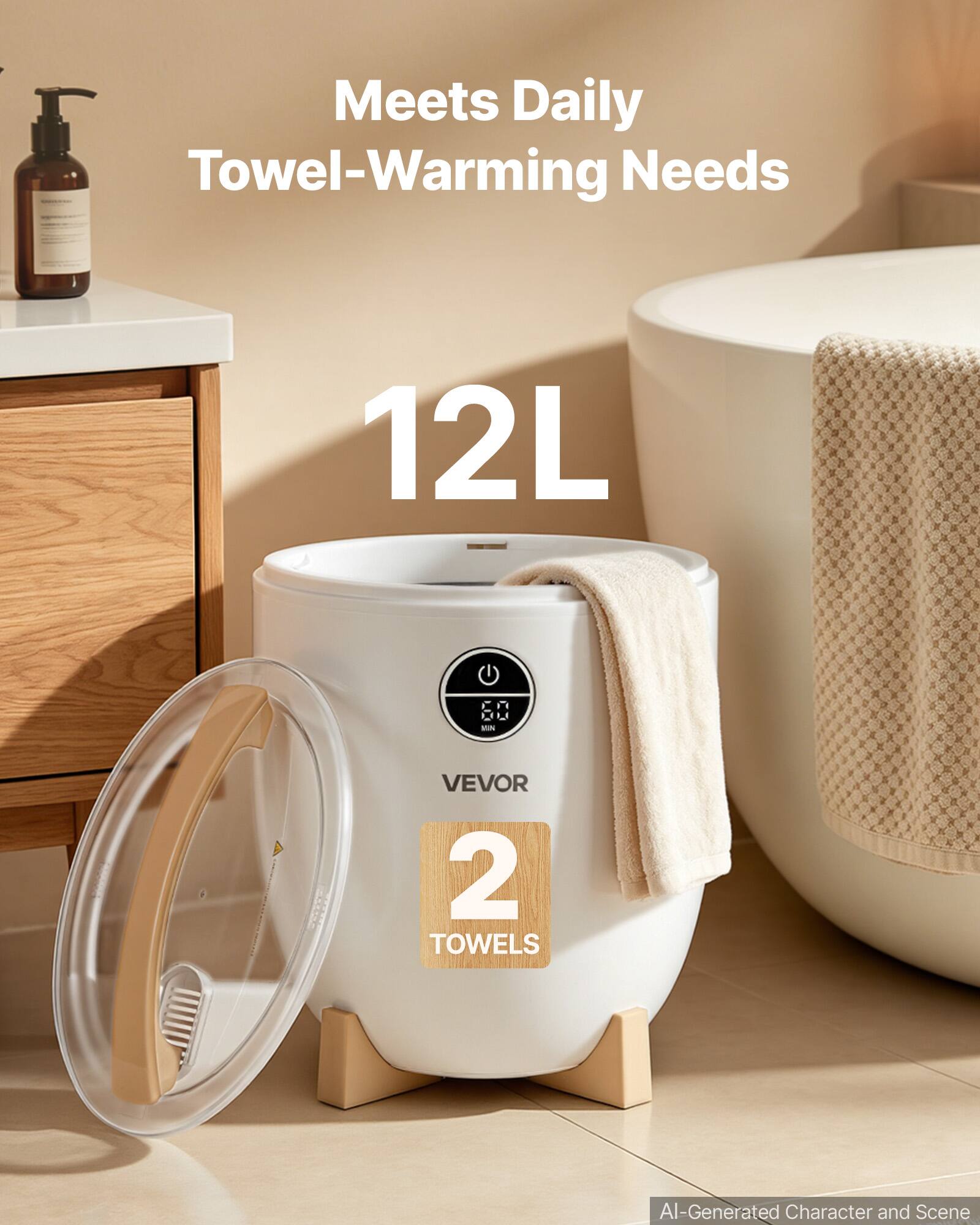 Meets Daily Towel-Warming Needs

12L

XOI 0 MIN

VEVOR 2 TOWELS

AI-Generated Character and Scene