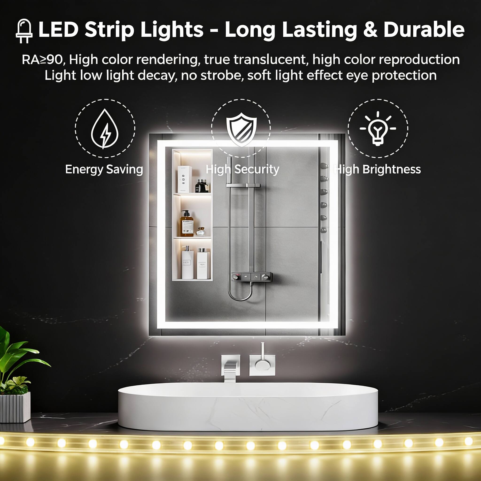 LED Strip Lights - Long Lasting & Durable

RA≥90, High color rendering, true translucent, high color reproduction Light low light decay, no strobe, soft light effect eye protection

Energy Saving
High Security
High Brightness