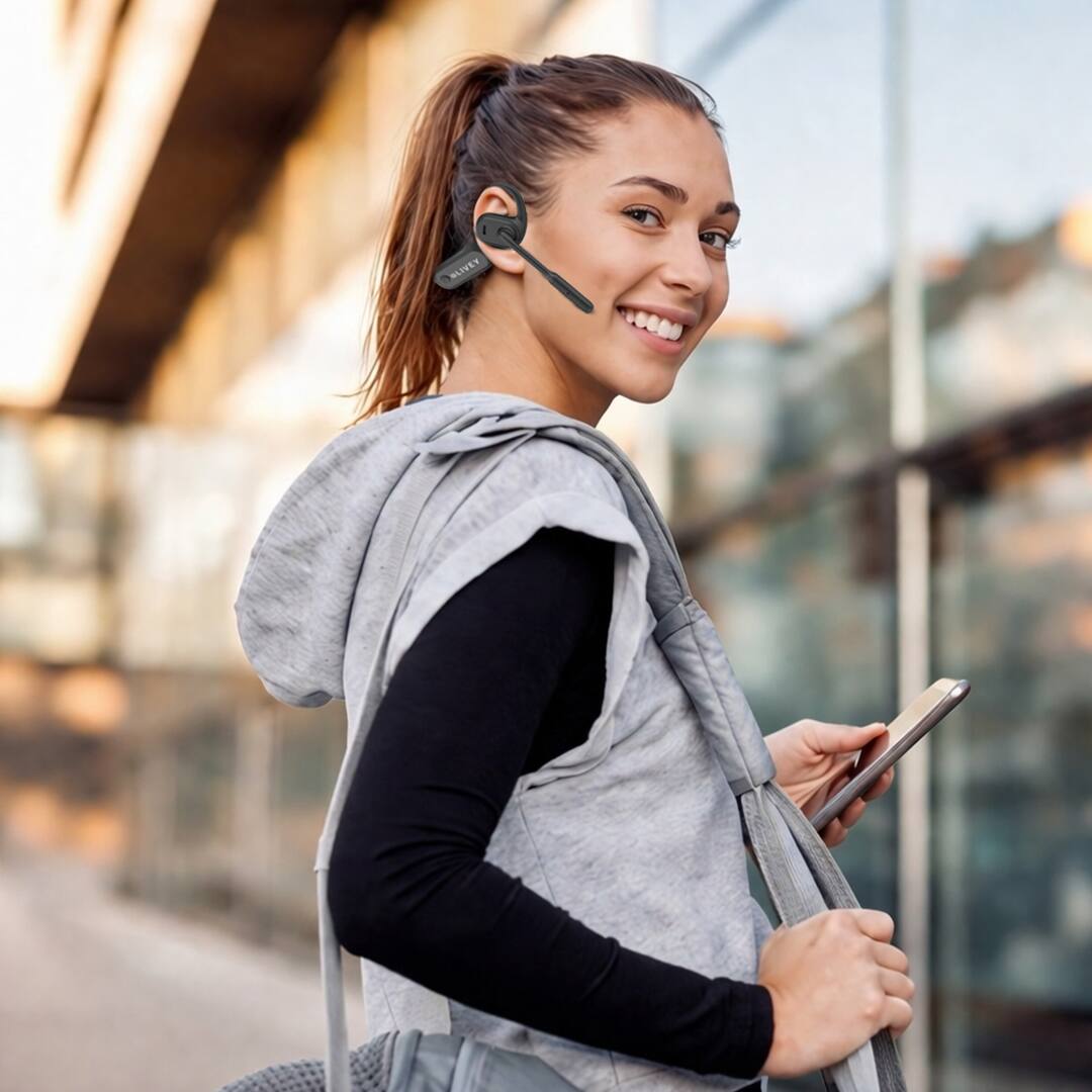 Alt View 1. LIVEY - OpenEar 750BT Wireless Bluetooth Headset with Environment Noise Cancellation.