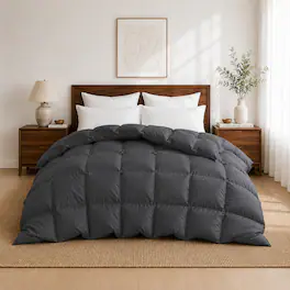 Peace Nest - Dreamhood All Season Soft Premium Feather Down Fiber Comforter Duvet Insert, King - Gray