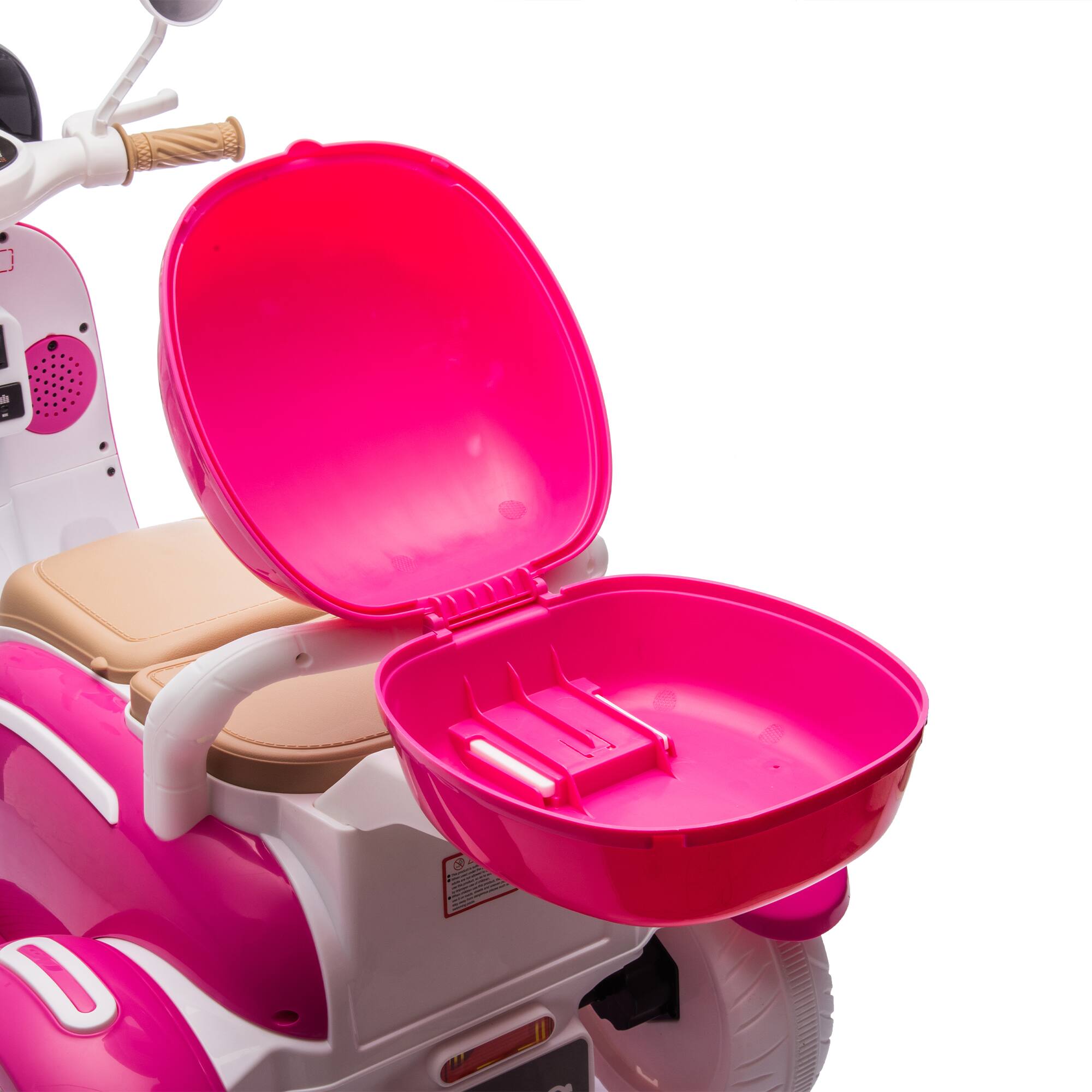 Alt View 1. Aukfa - 12V Two Motors Kids Ride On Motorcycle - Two-Seater with Bluetooth, LED Headlight, Storage Trunk for Ages 3-6.