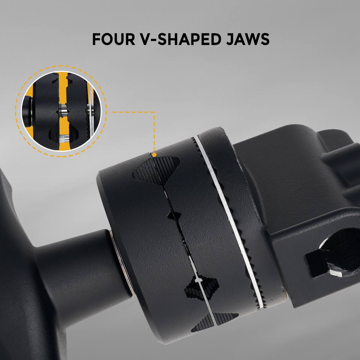 FOUR V-SHAPED JAWS