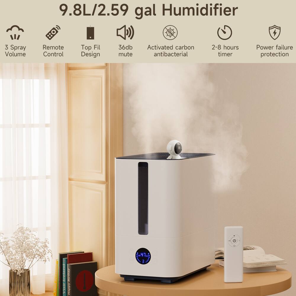 9.8L/2.59 gal Humidifier

- 3 Spray Volume
- Remote Control
- Top Fil Design
- 36db mute
- Activated carbon antibacterial
- 2-8 hours timer
- Power failure protection

VISIT Visteeemm Iccland VISIC Birthay Happy