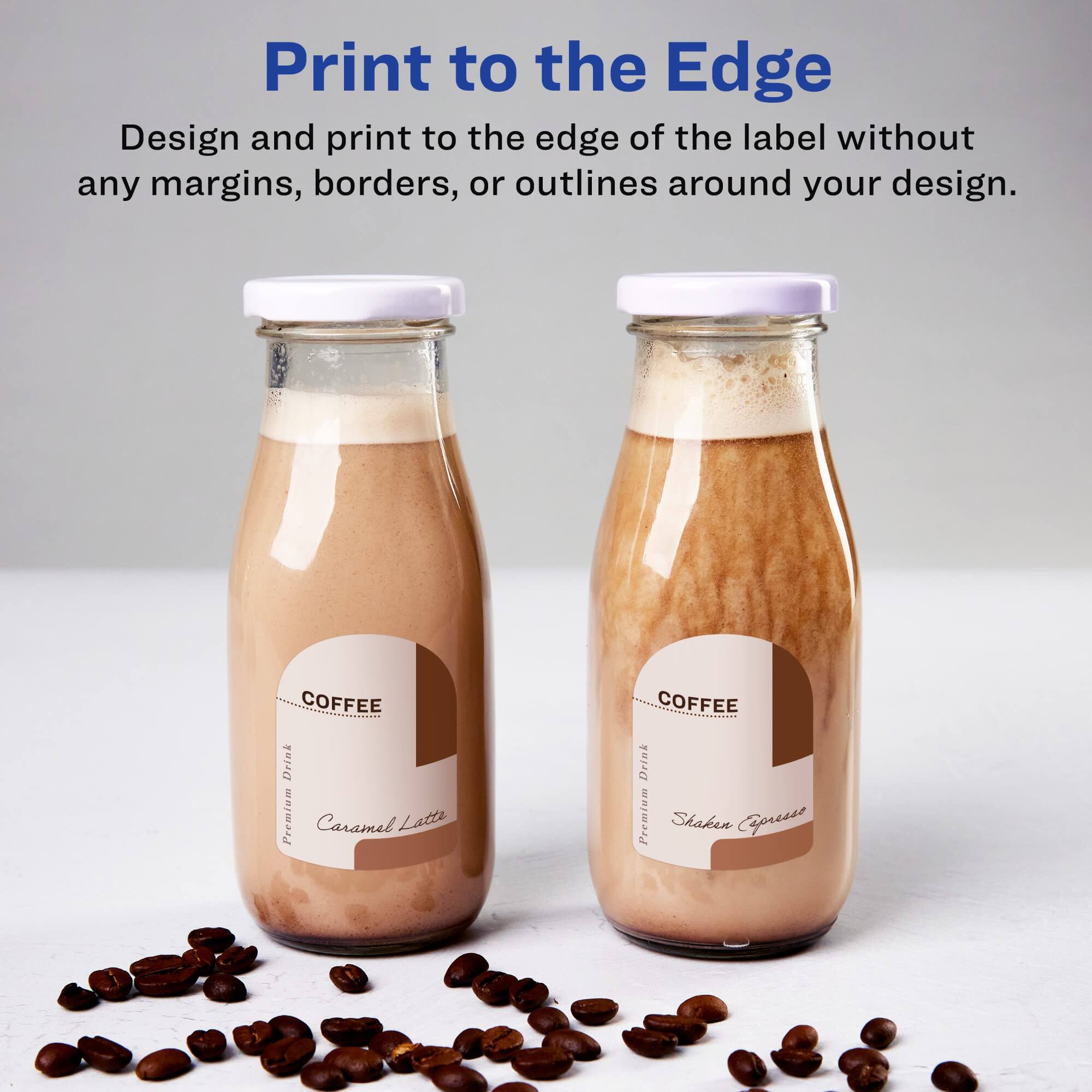 Print to the Edge

Design and print to the edge of the label without any margins, borders, or outlines around your design.

COFFEE
Premium Drink
Caramel Latte

COFFEE
Premium Drink
Shaken Espresso