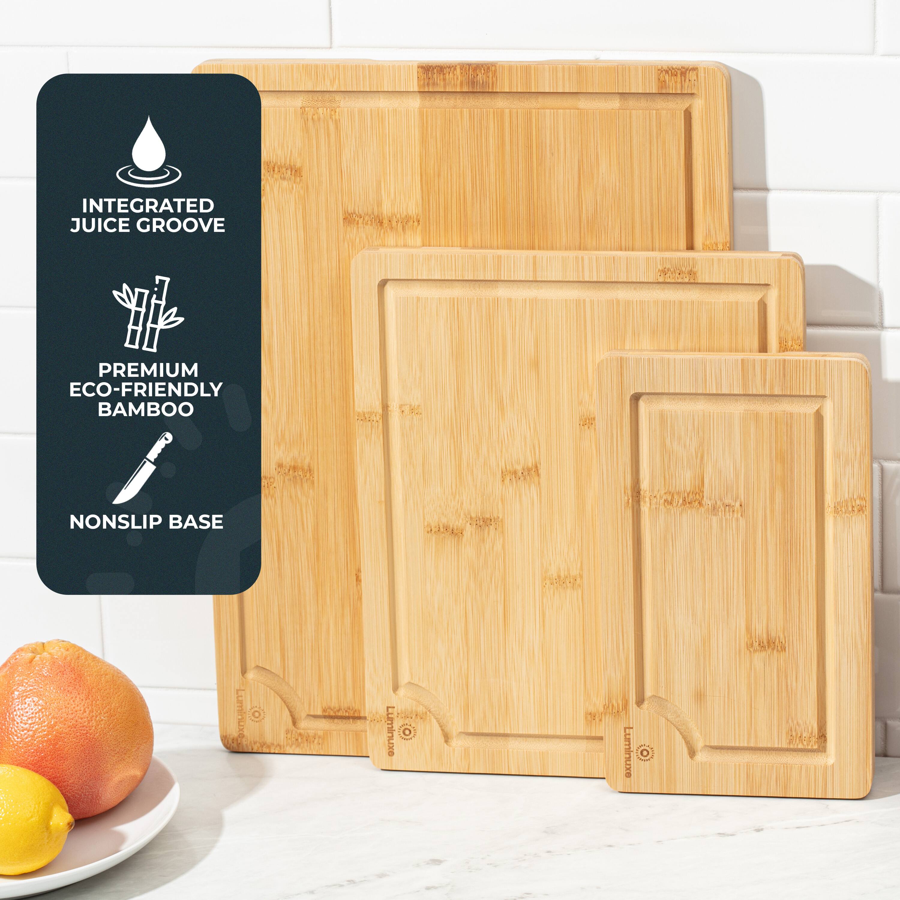 INTEGRATED JUICE GROOVE  
PREMIUM ECO-FRIENDLY BAMBOO  
NONSLIP BASE  
Luminuxe