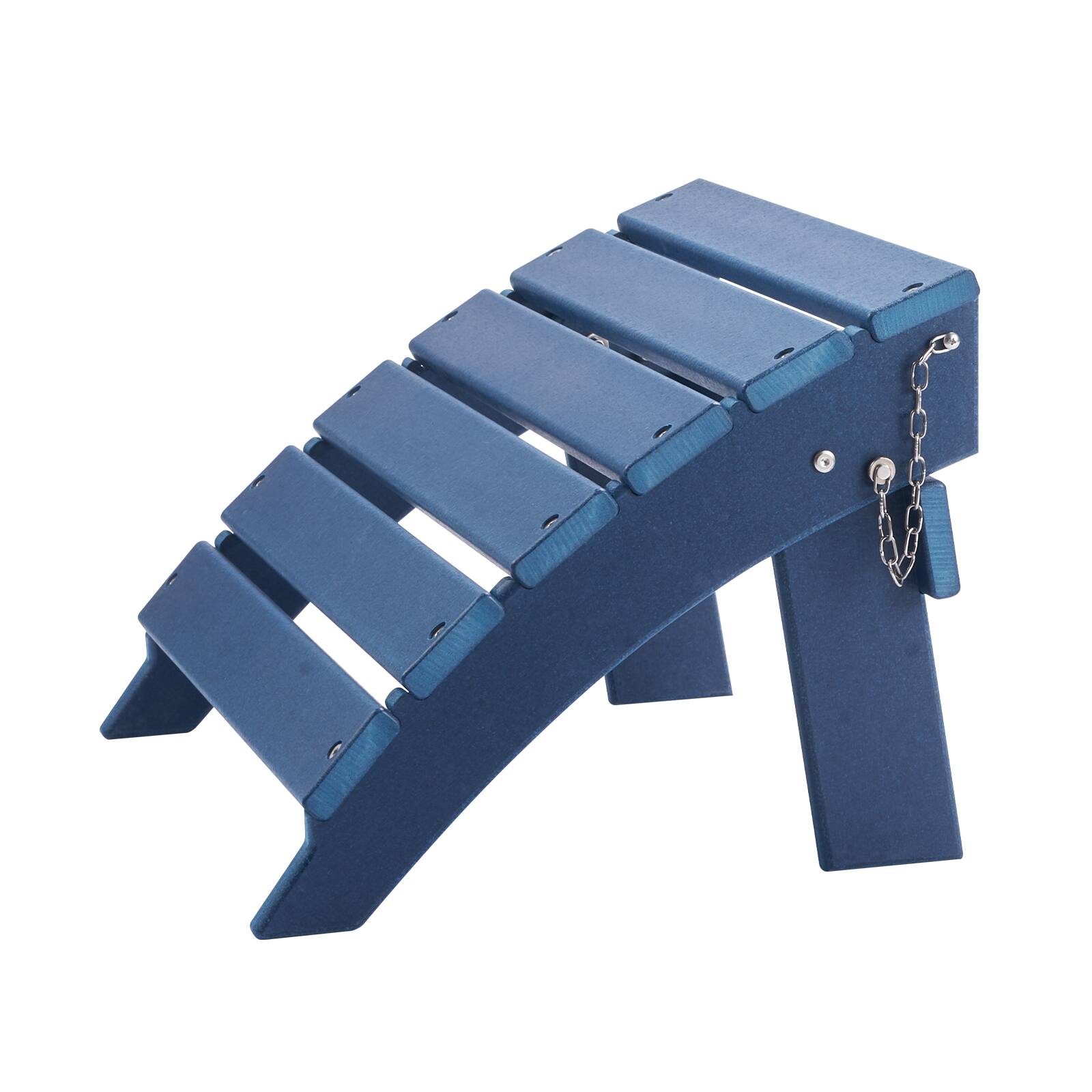 Alt View 5. VEVOR - 15.7L x 18.9W x 13H Inch HDPE Plastic Folding Adirondack Ottoman, Weather-Resistant Foot Rest for Adirondack Chair - Blue.