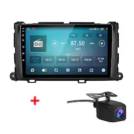 Junsun - For Toyota Sienna 2011-2014 Backup Camera 4+64G carplay 8Core Android15 Car Stereo Radio GPS Navi FM WIFI SWC BT DSP RDS - Black
