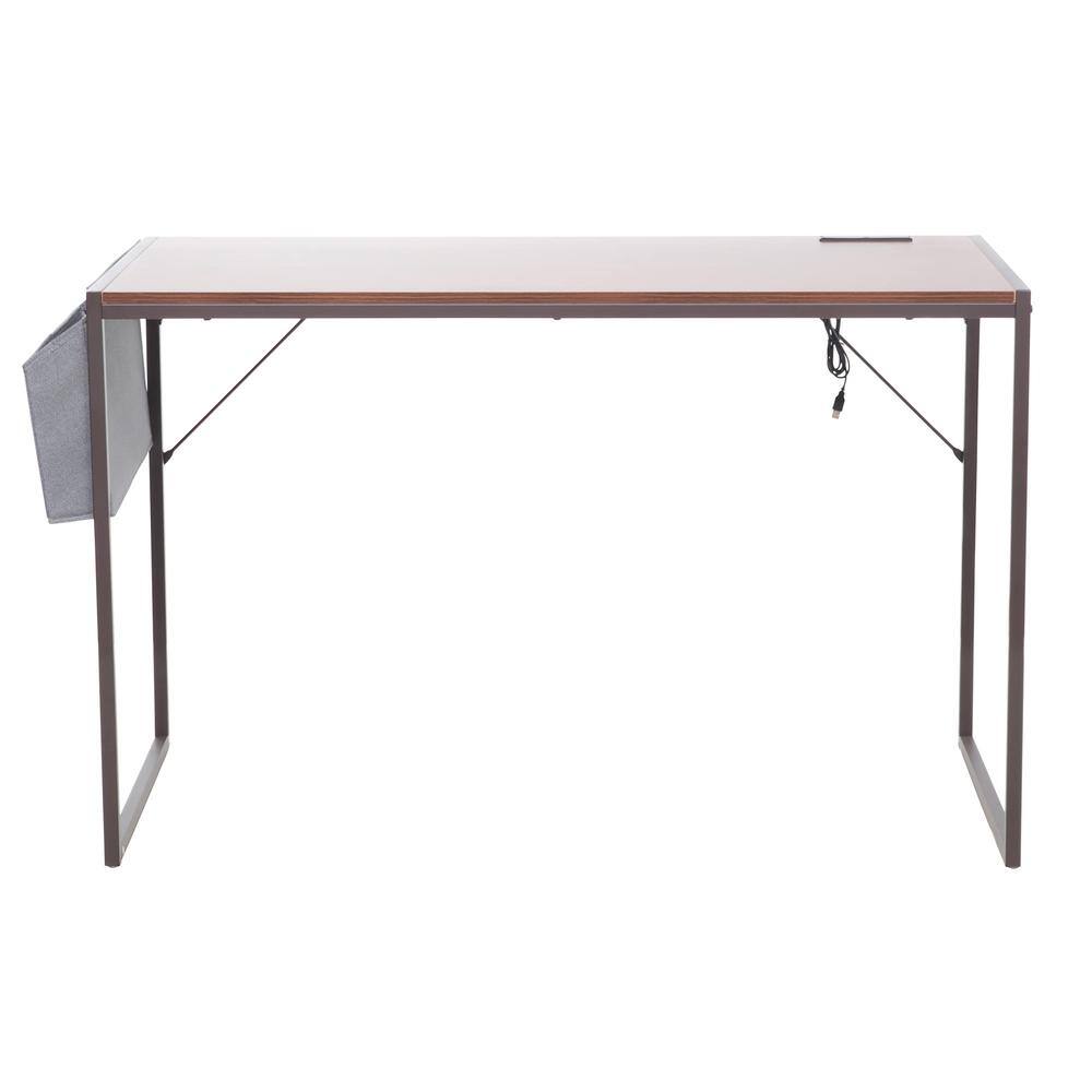 Alt View 2. JJS - Simple Style Writing Desk For Small Spaces - Brown.