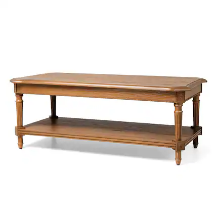 Front. Maven Lane - Maven Lane Pullman Traditional Rectangular Wood Coffee Table, Antiqued Natural Finish - Antiqued Natural.