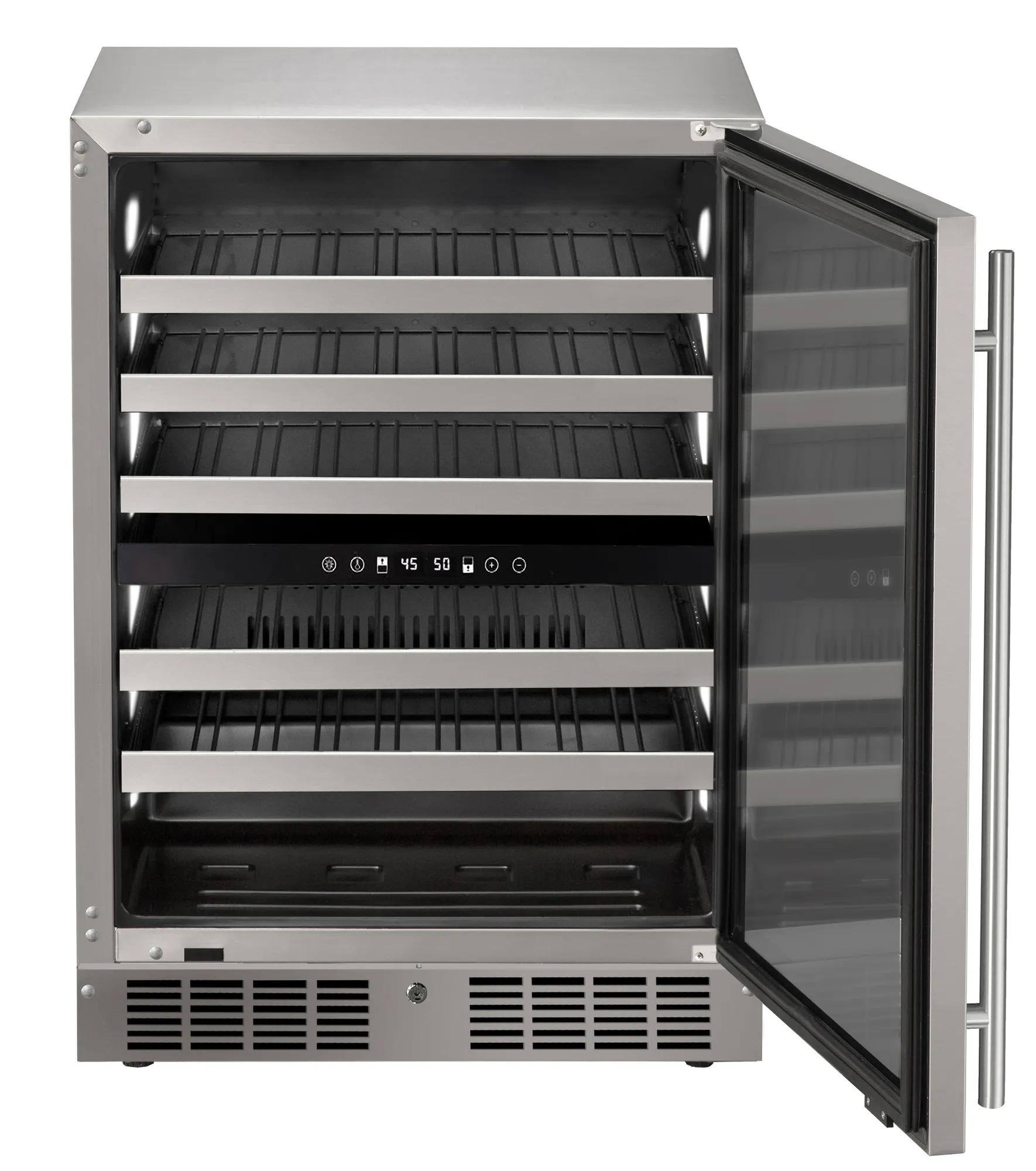 Angle. Marvel - Marvel 24"W. 5.1 Cu.Ft. Built-In Dual- Zone Wine Refrigerator-Stainless Steel Frame/Glass - Stainless Steel.