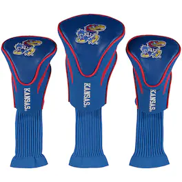 Team Golf - Kansas Jayhawks 3-Pack Contour Golf Club Head Covers - Multicolor