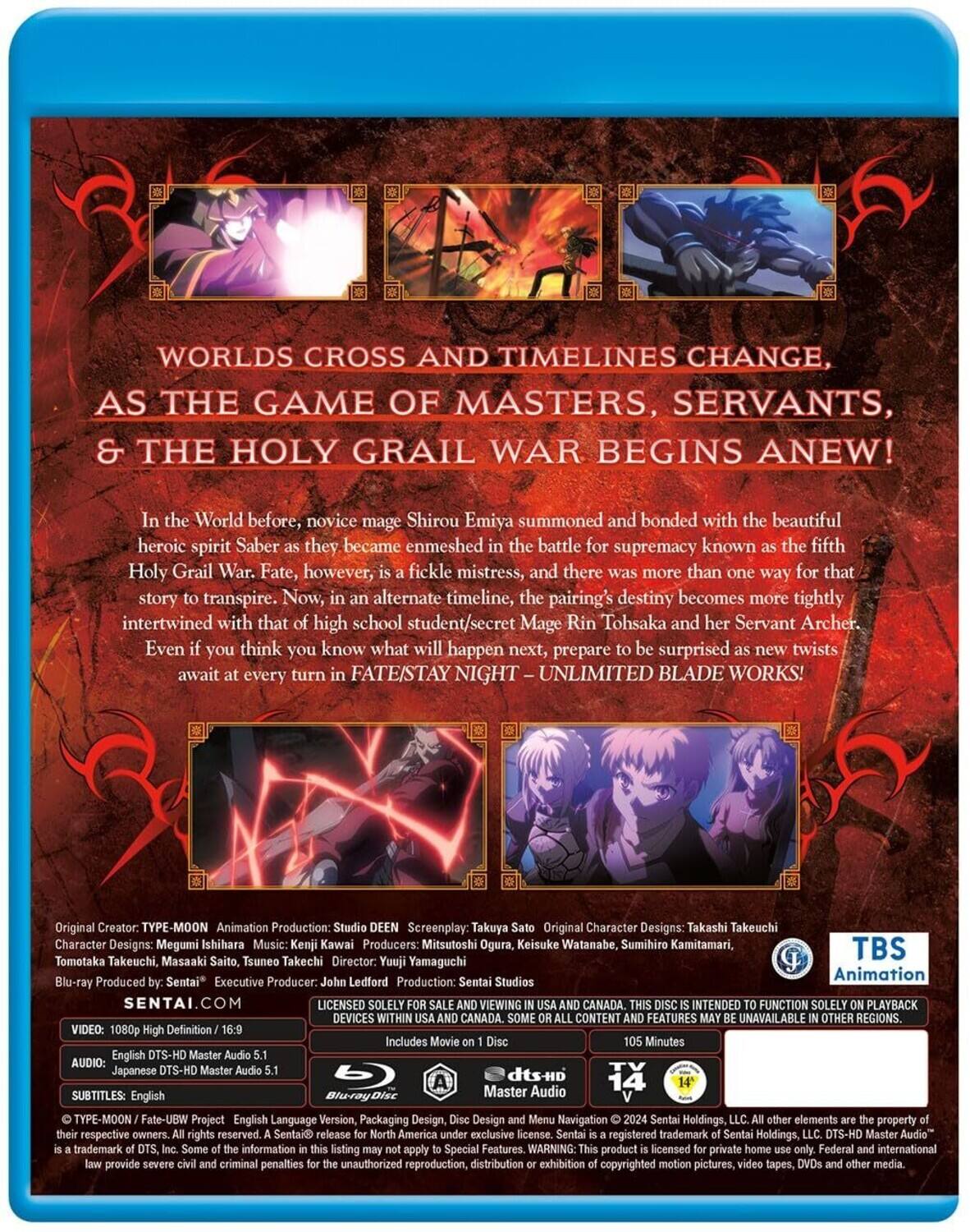 Fate/Stay Night Unlimited Blade Works BLU RAY - Best Buy