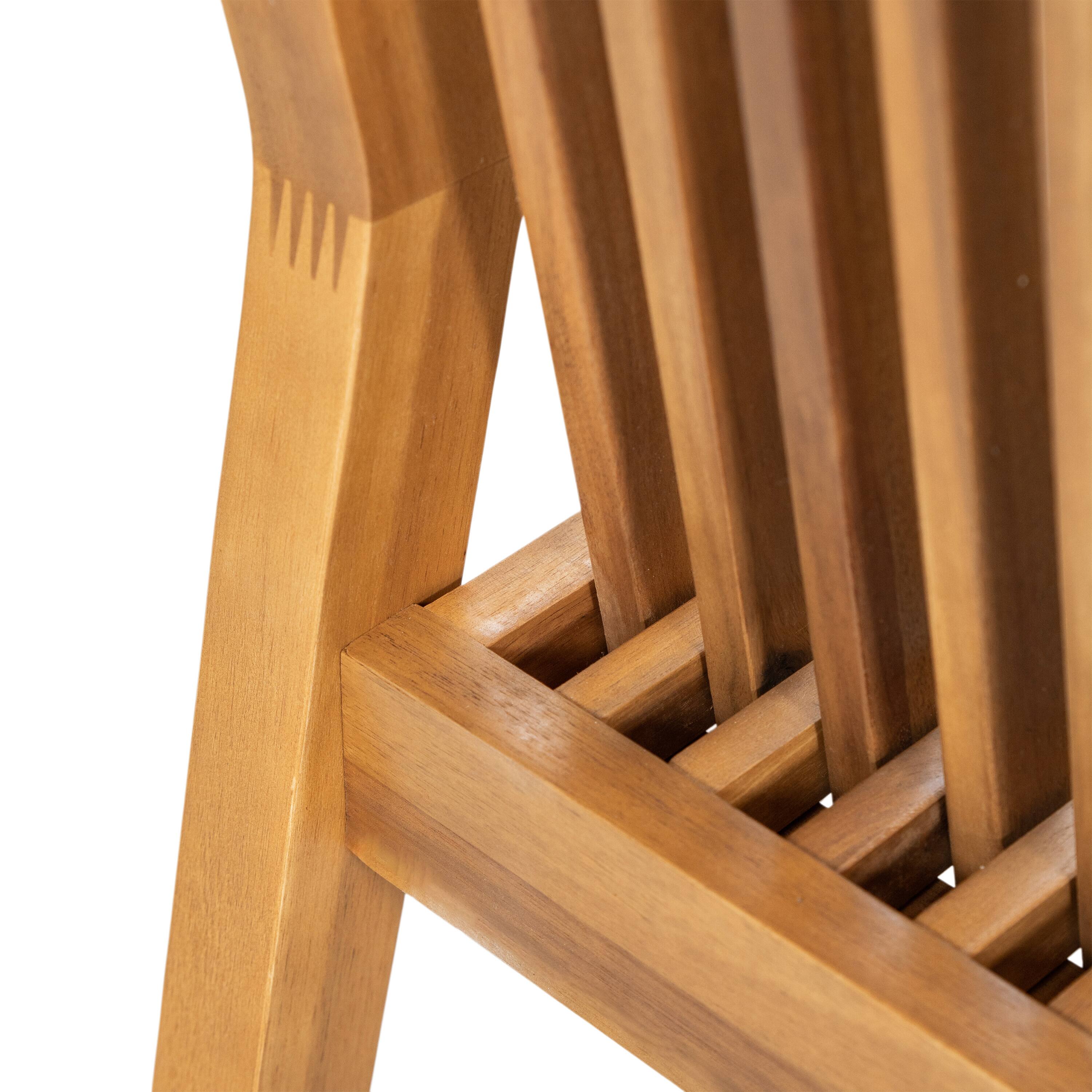 Alt View 7. Mondawe - Set of 2 Acacia Wood Patio Dining Chairs - Beige+Natural.