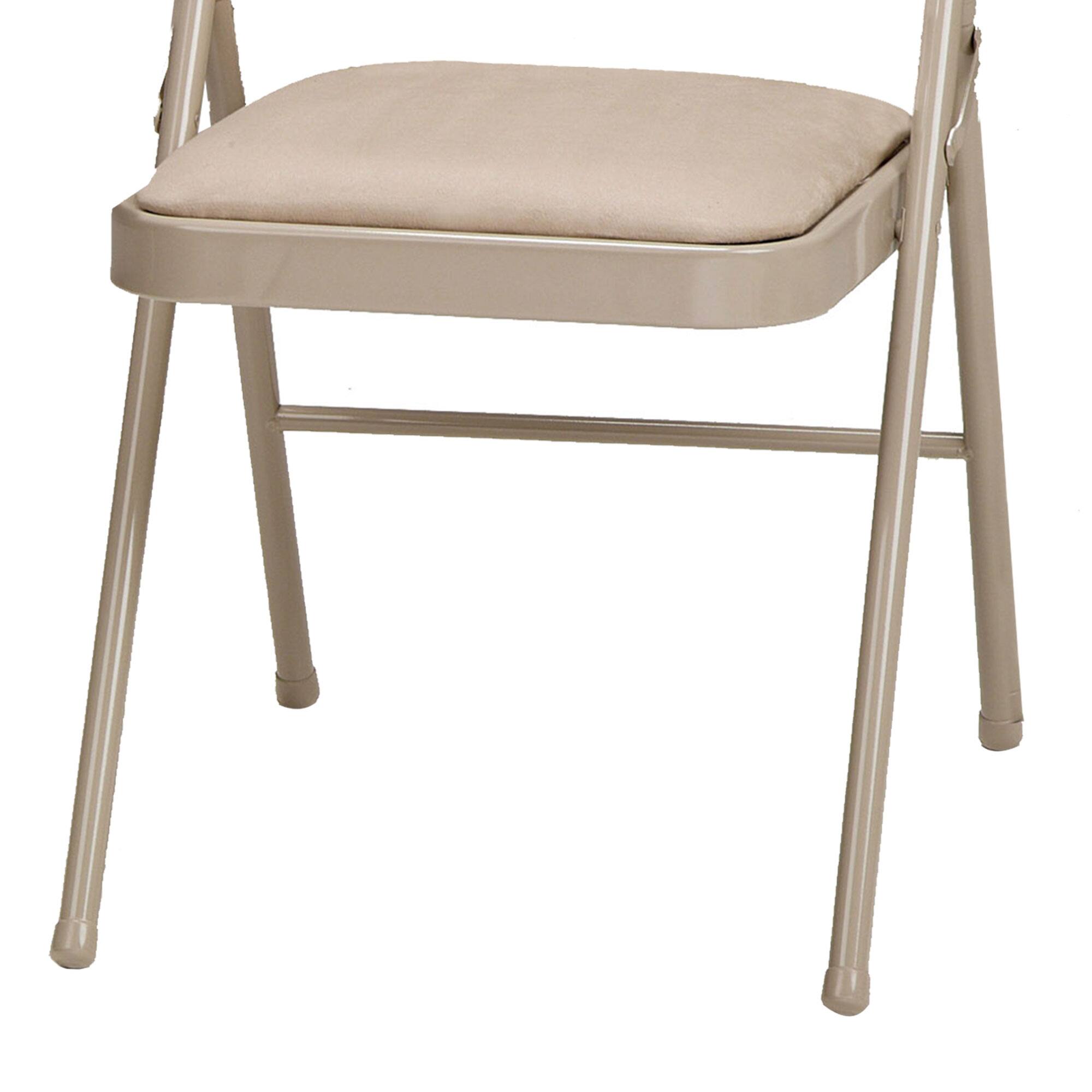 Alt View 5. MECO - MECO Sudden Comfort Deluxe Sand Fabric Padded Folding Chair, Buff (Set of 4) - Buff.