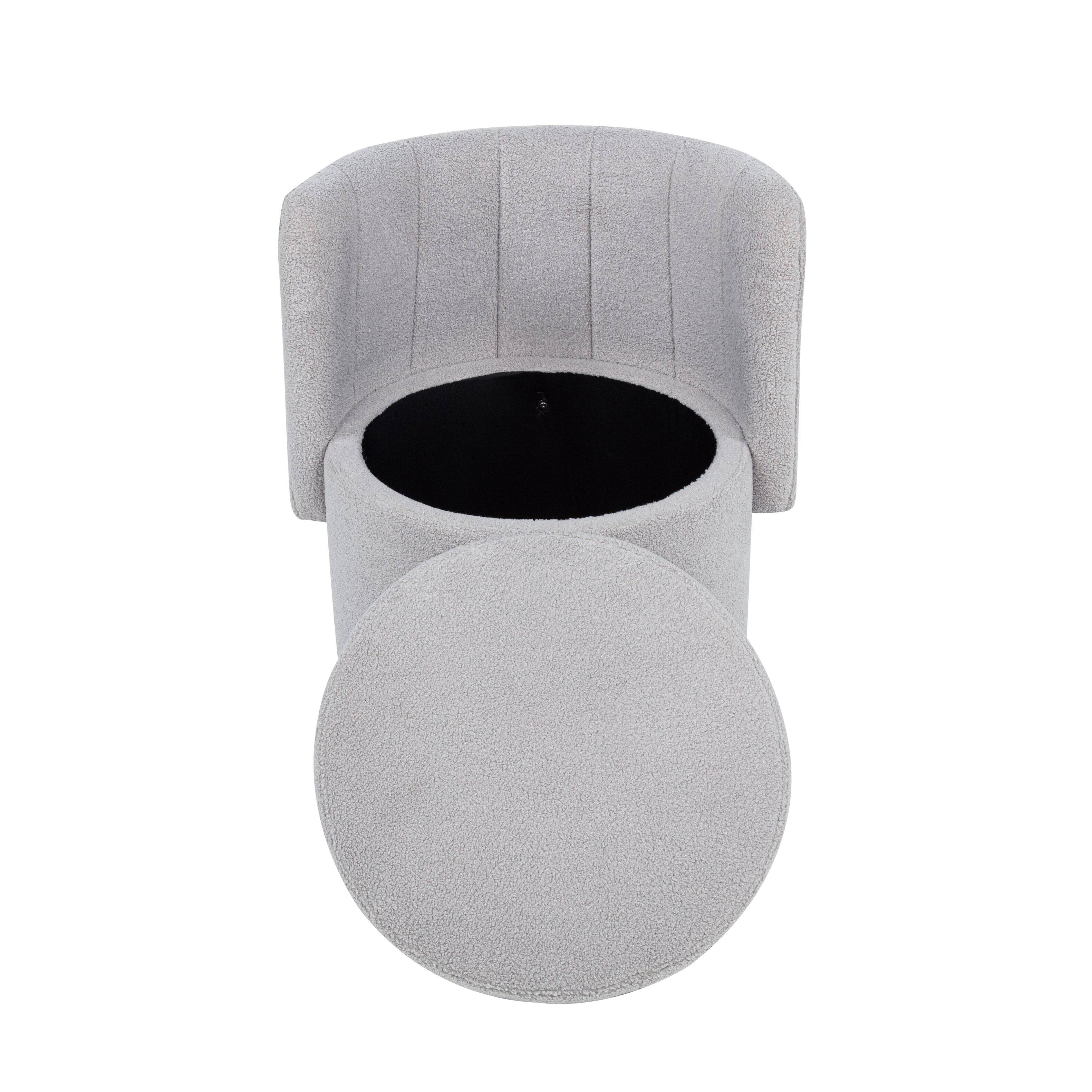 Alt View 7. APRILSOUL - 360 Degree Swivel Back Sofa Chair With Storage Space Suitable For Bedroom and Living Room - Gray.