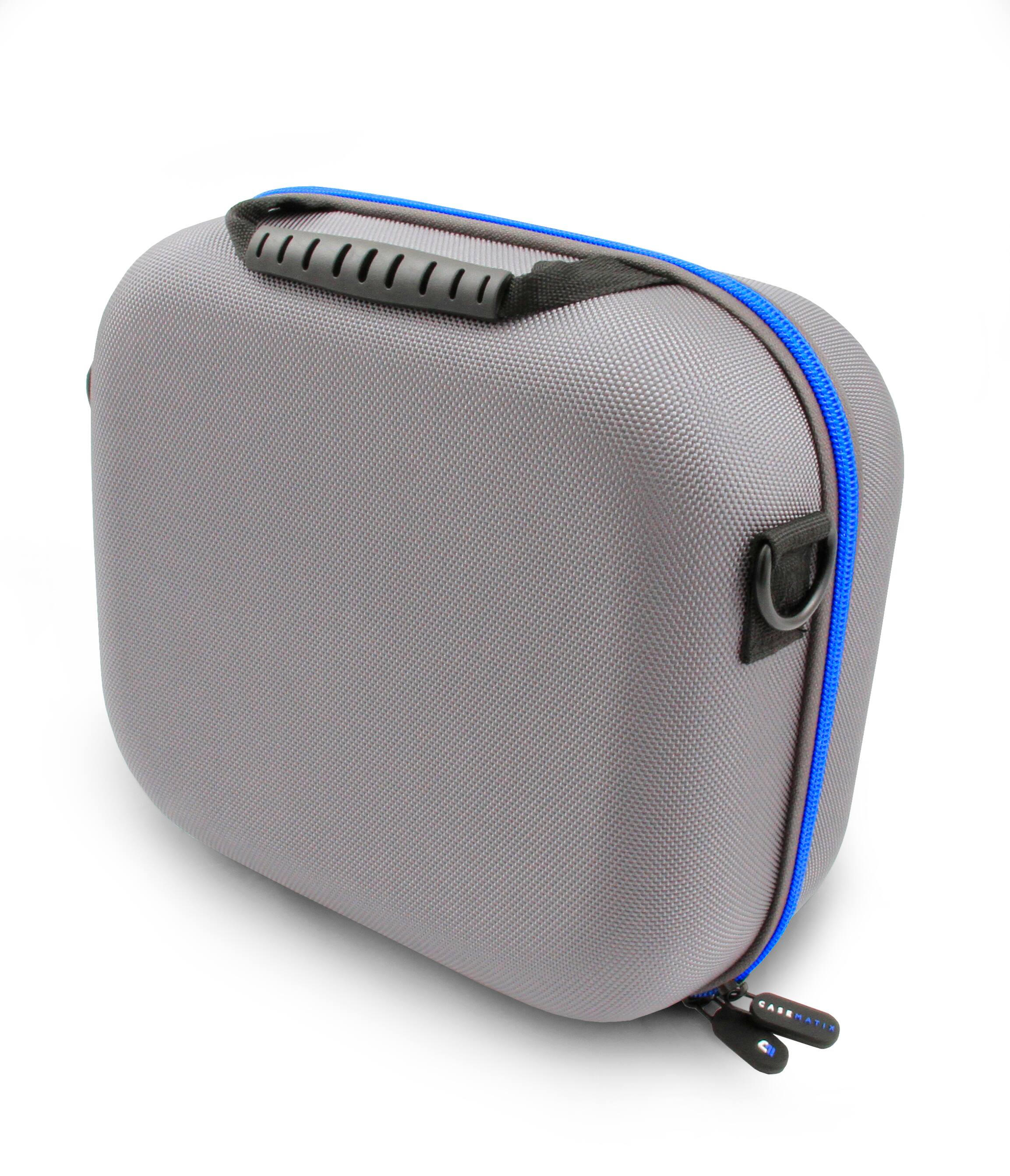 Alt View 3. CASEMATIX - Oxiline Pressure XS Pro Blood Pressure Monitor Case – Hard Shell Carrying Case with Strap, Acccessory Pocket and Handle - Gray.
