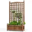 Alt View 1. Costway - Solid Wood Planter Box with Trellis Weather-Resistant Outdoor 25''x11''x48'' - Dark brown.