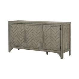 Spaco - Storage Cabinet Sideboard, Buffet with Pine Veneer and MDF, 3 Door with Adjustable Shelves for Living Room - Gray