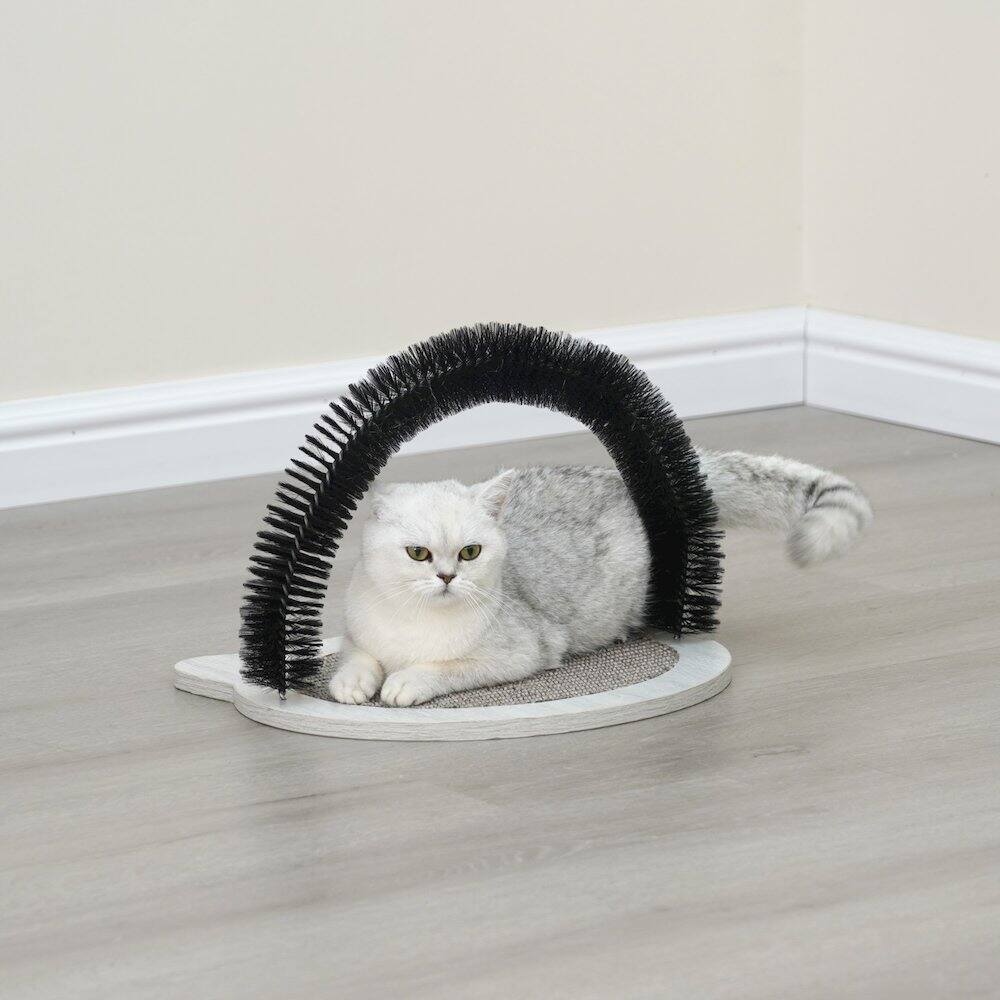 Left. PetPals - Nifty Cat Massager & Sctching Pad - Gray.