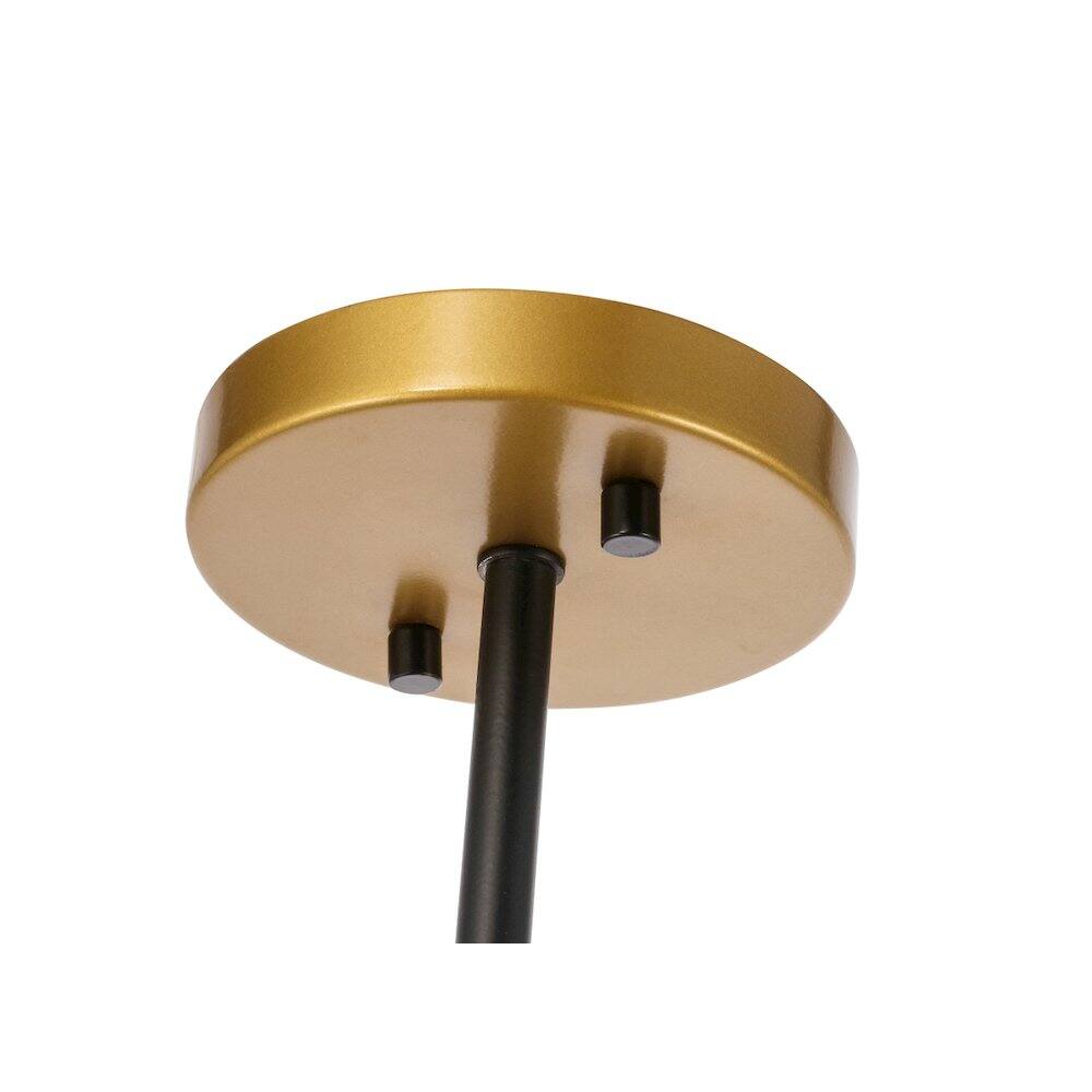 Angle. Living District - Ryland 1 Light Black And Brass And Frosted White Glass Pendant - Black And Brass And Frosted White Glass.
