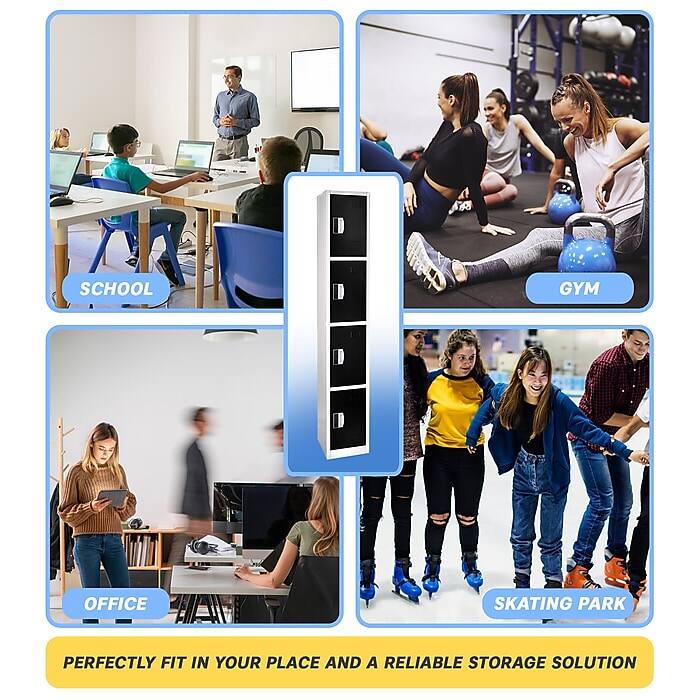 PERFECTLY FIT IN YOUR PLACE AND A RELIABLE STORAGE SOLUTION, SCHOOL, GYM, OFFICE, SKATING PARK