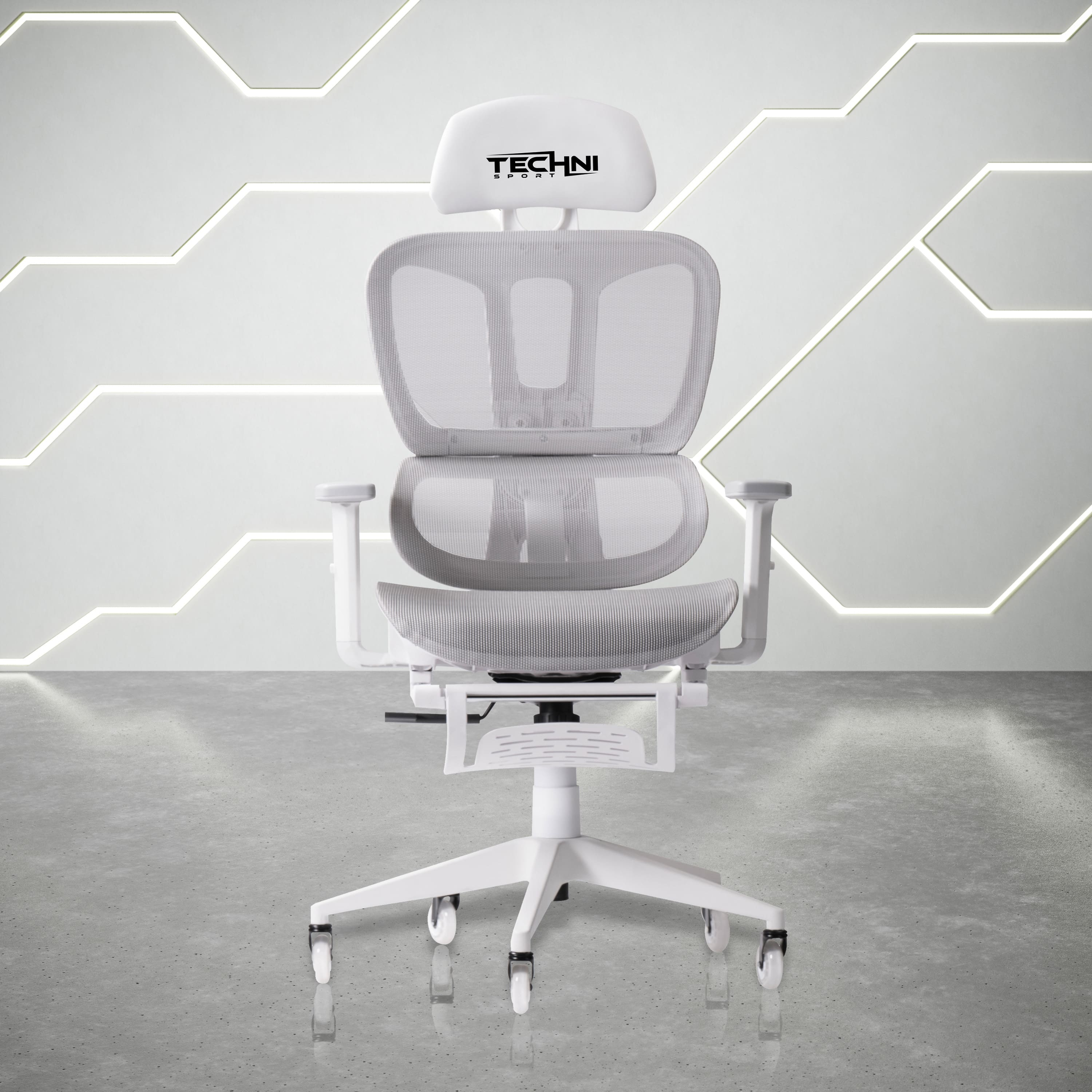 Techni Sport - AIRFLEX2.0 Mesh Gaming Chair - White/Grey