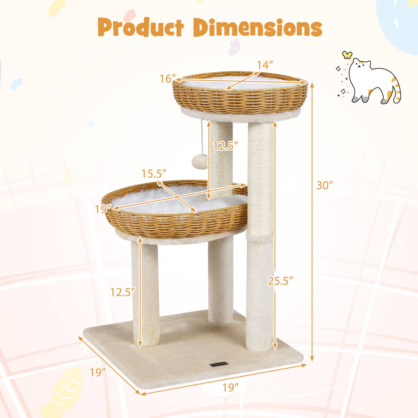 Product Dimensions: 16" x 14" x 13" x 12.5" x 15.5" x 30" x 19" x 12.5" x 25.5" x 19" x 19"
