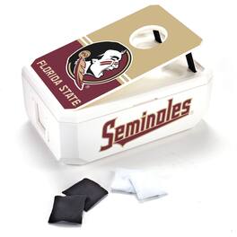 Indigo Falls - Florida State Seminoles 40-Can Cornhole Cooler - White