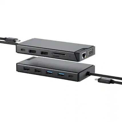 Front. Alogic - Alogic MV2 USB-C Dual Display DP Alt Mode Docking Station - for Notebook - Memory Card Reader - SD, microSD - 100 W.