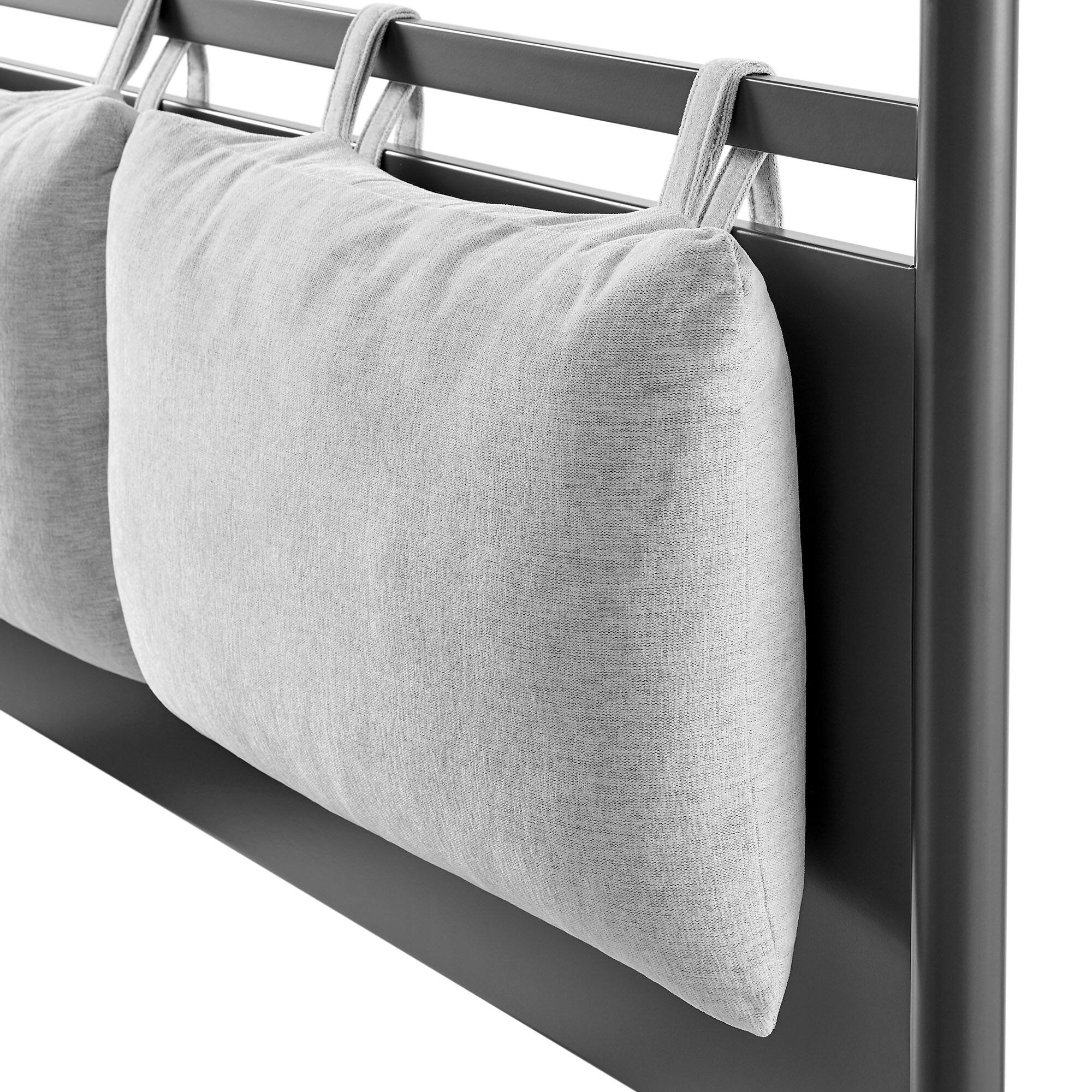 Alt View 7. Modway - Marlowe 4-Poster Canopy Metal King Platform Bed - Black.