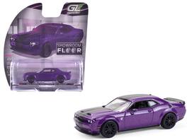 Greenlight - 2023 Dodge Challenger SRT Hellcat "Showroom Floor" Series 7 1/64 - Plum Crazy Metallic with Black Stripes