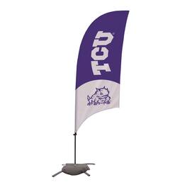Victory Corps - TCU Horned Frogs 7.5' Two-Tone Razor Feather Stake Flag with Base - Multicolor