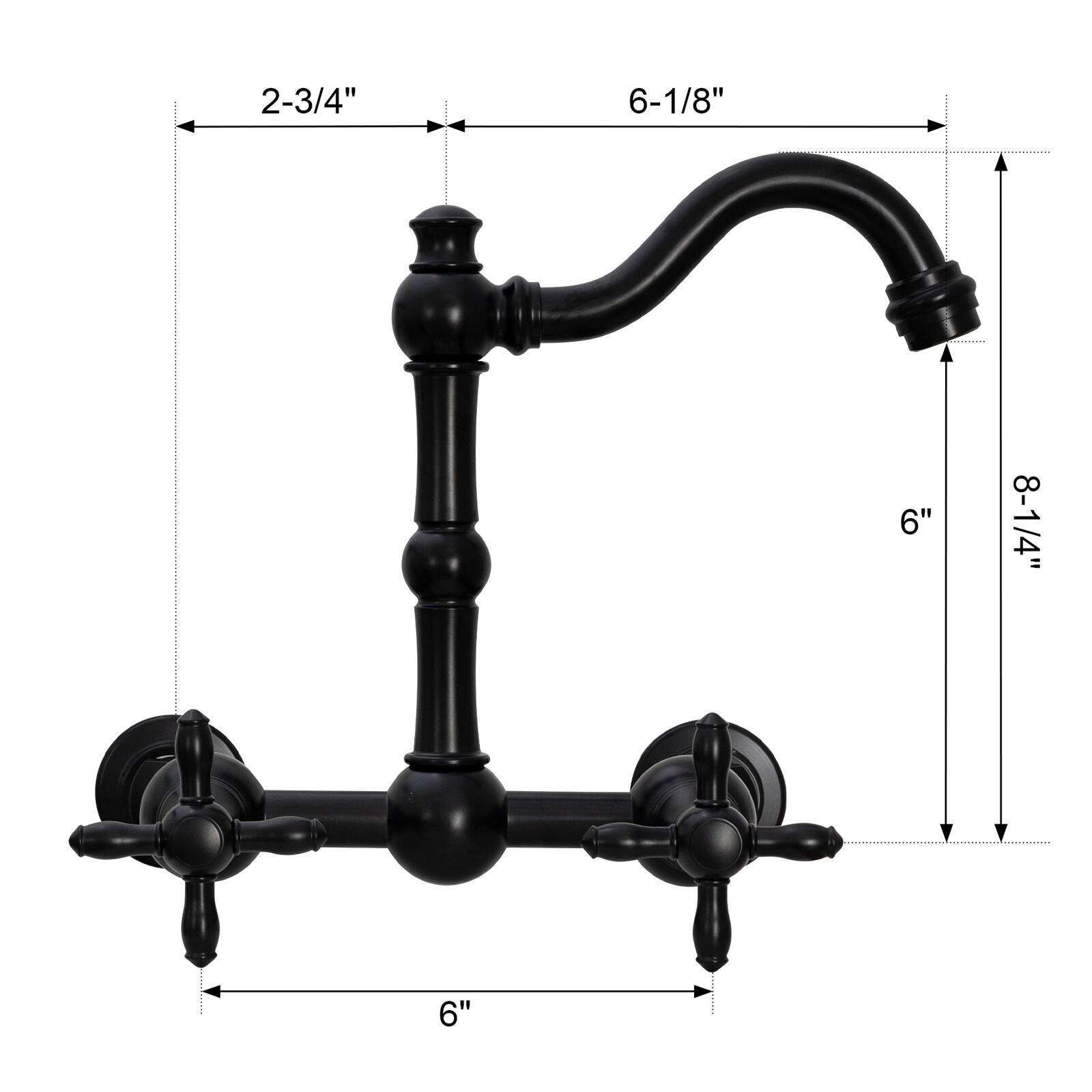 2-3/4" 6-1/8" 6" 8-1/4" 6"