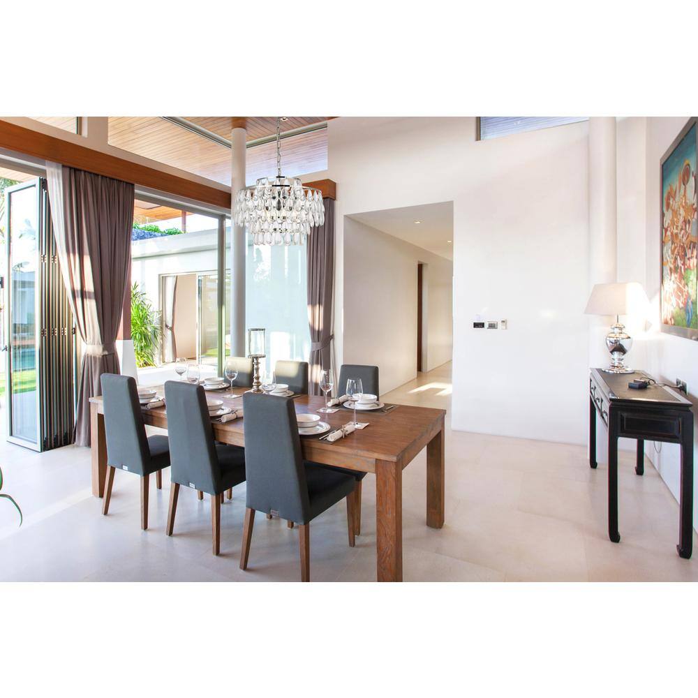 Left. Elegant Lighting - Mila 18 inch pendant in chrome - Chrome.