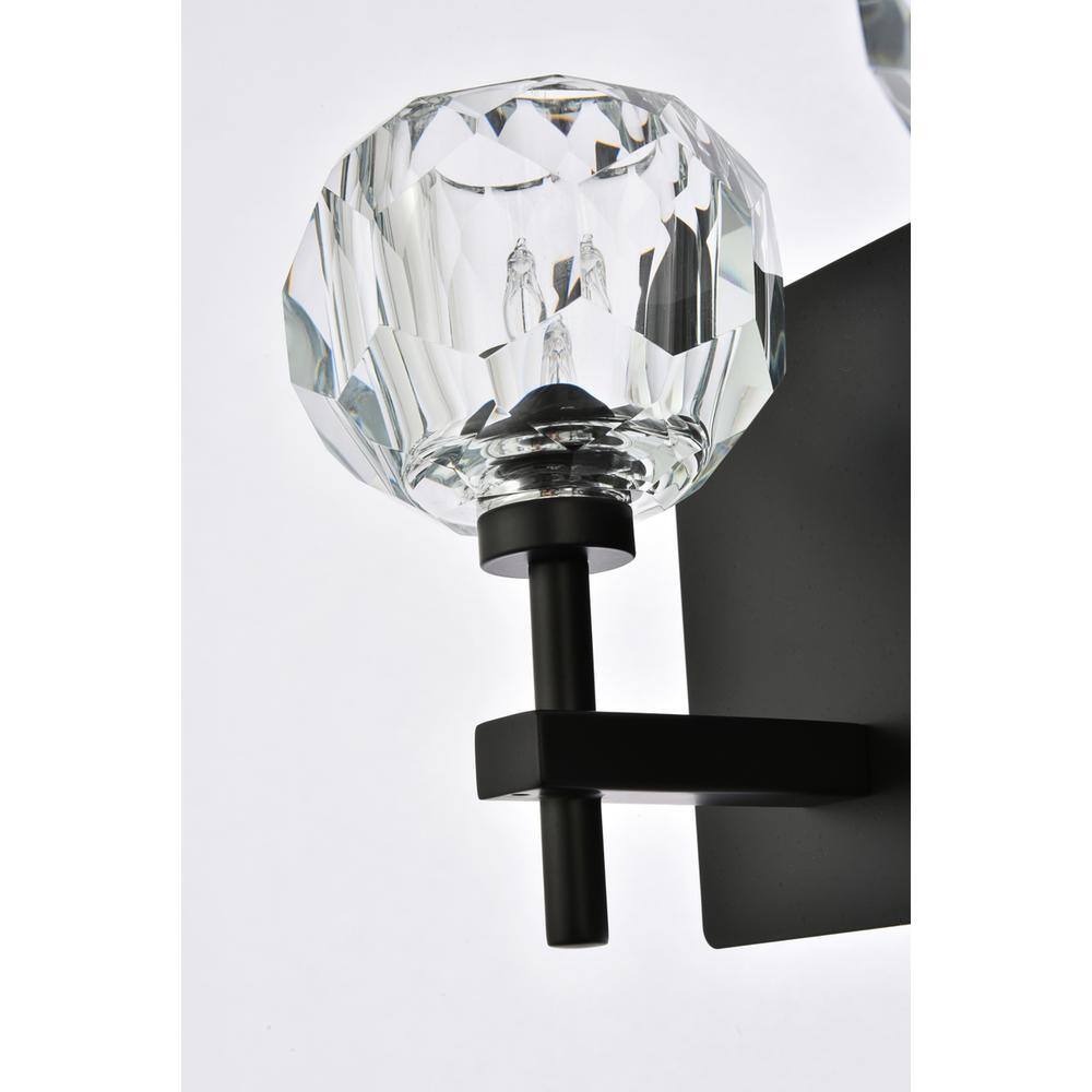 Alt View 1. Elegant Lighting - Graham 5 Light Wall Sconce in Black - Black And Clear.