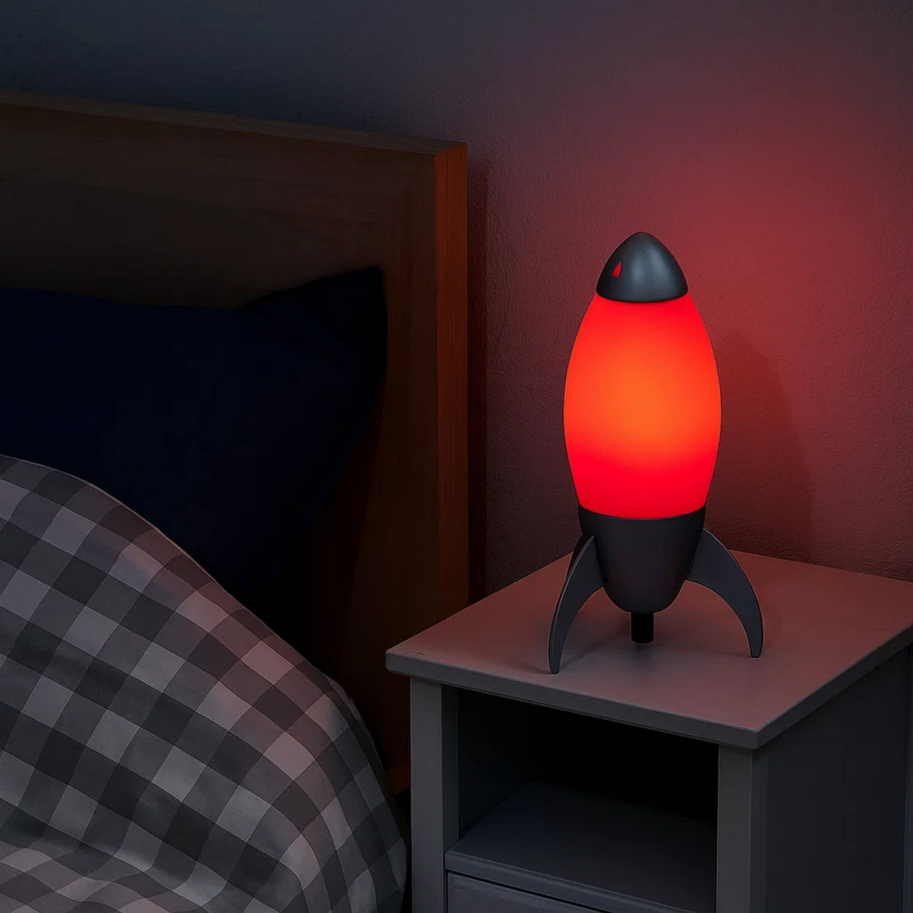 Alt View 3. Manhattan Lane - Kid Table Lamp with Rocket Design Silhouette - Red.