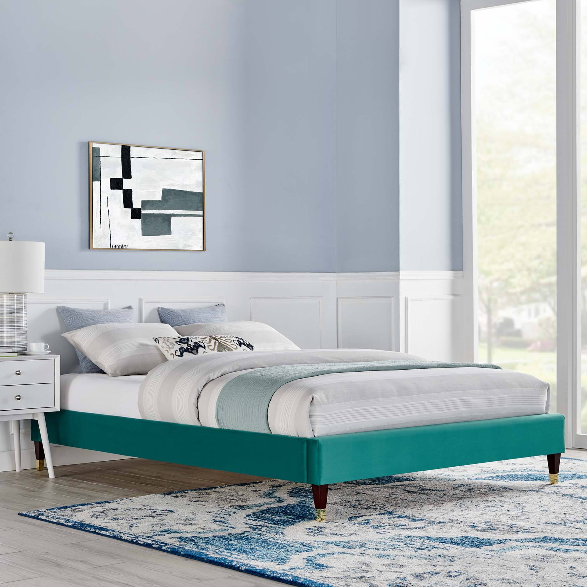 Alt View 2. Modway - Billie Wood Full Platform Bed Frame - Gray.