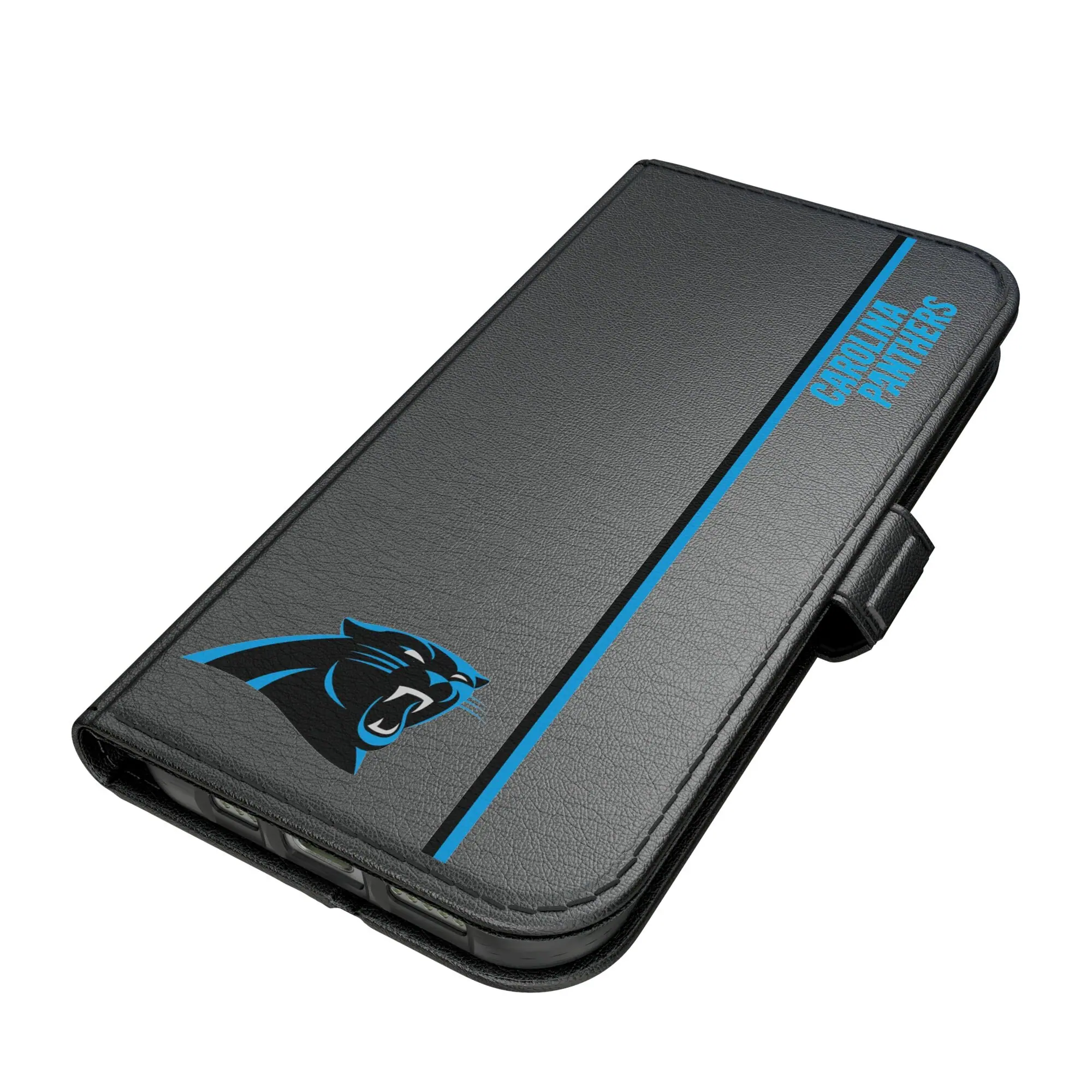 Alt View 1. Keyscaper - Carolina Panthers iPhone Folio 2.0 Case - 17 Pro Max - Black.
