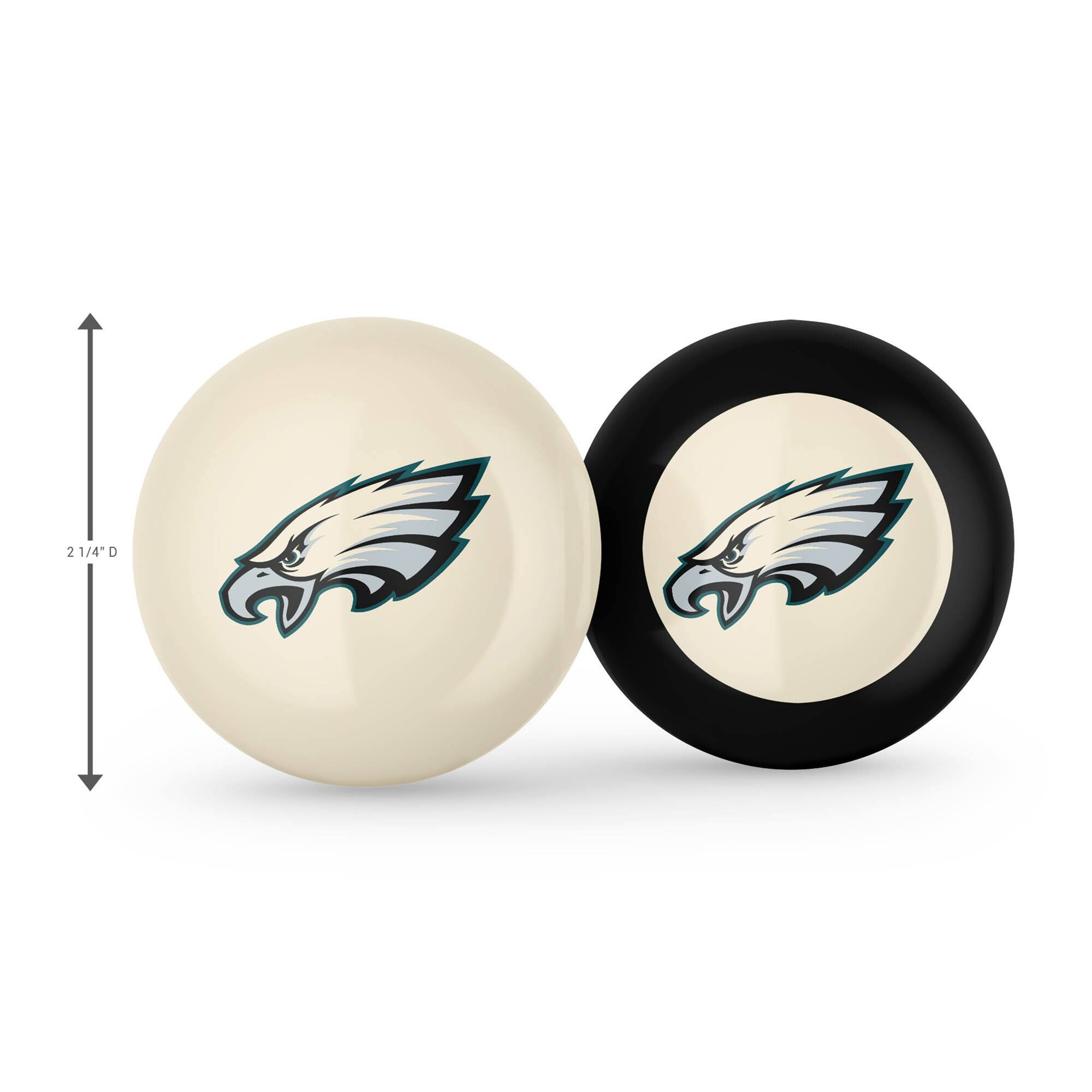 Alt View 1. Imperial - Philadelphia Eagles Logo Cue Ball & 8 Ball Combo Set - White.