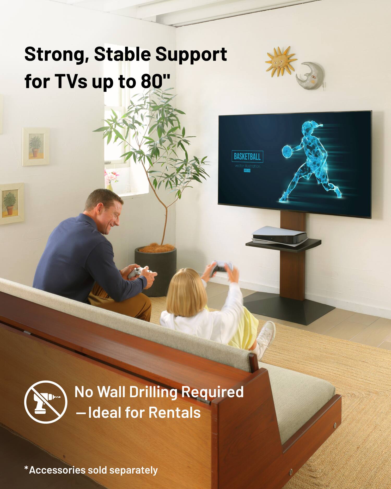 WALL V3 SW High Type – Sleek Shallow Floor TV Stand for Extra