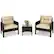 Front. Costway - 3PCS Outdoor Rattan Conversation Set Patio Garden Furniture Cushioned Sofa Chair - Beige.