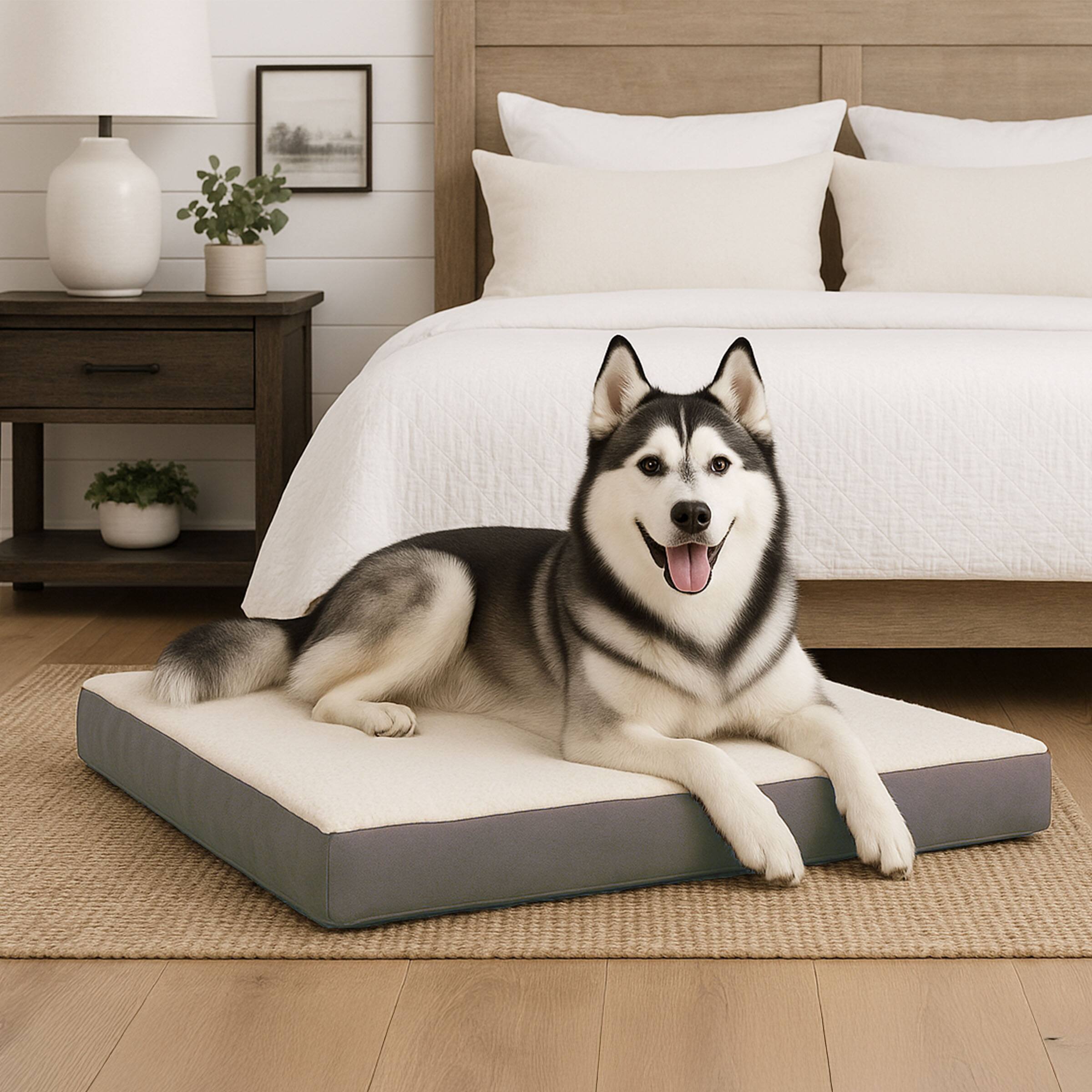 Alt View 7. PetMaker - Orthopedic Dog Bed 2-Layer 44x35-Inch Memory Foam Pet Mattress with Machine-Washable Cover for Large Dogs up to 100lbs - Gray.