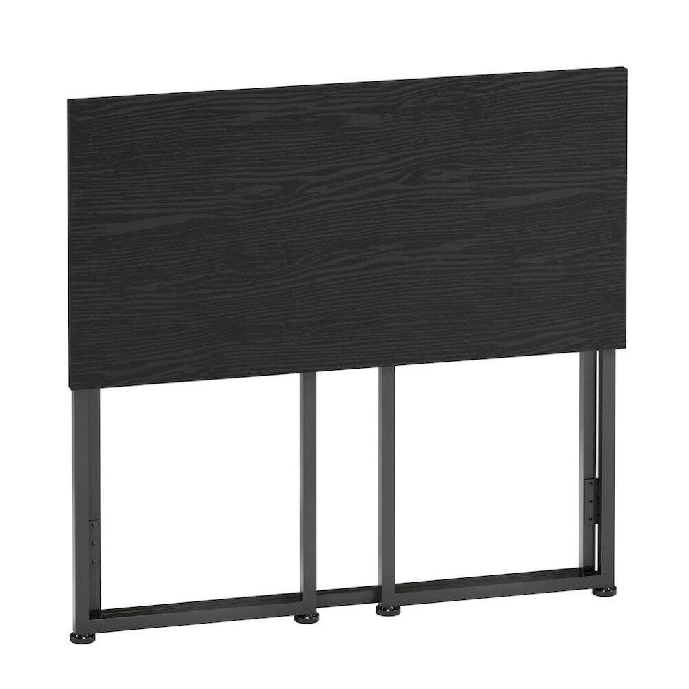 Alt View 2. FurniFact - Compact Folding Table With Metal Frame, Black Office Writing Desk For Home - Black.