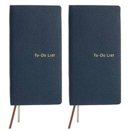 Unique Bargains - 2pcs Leather To Do List Notepads 160 Pages 6.5x3.2 Inch Daily Planner Notebook for Business Personal Schedule - Blue